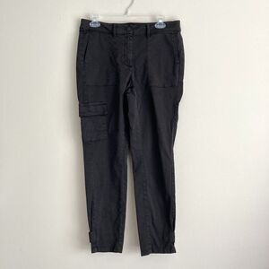 J.Jill Womens Chino Black Wash Cargo Pants Size 8 Twill Pockets Casual Classic